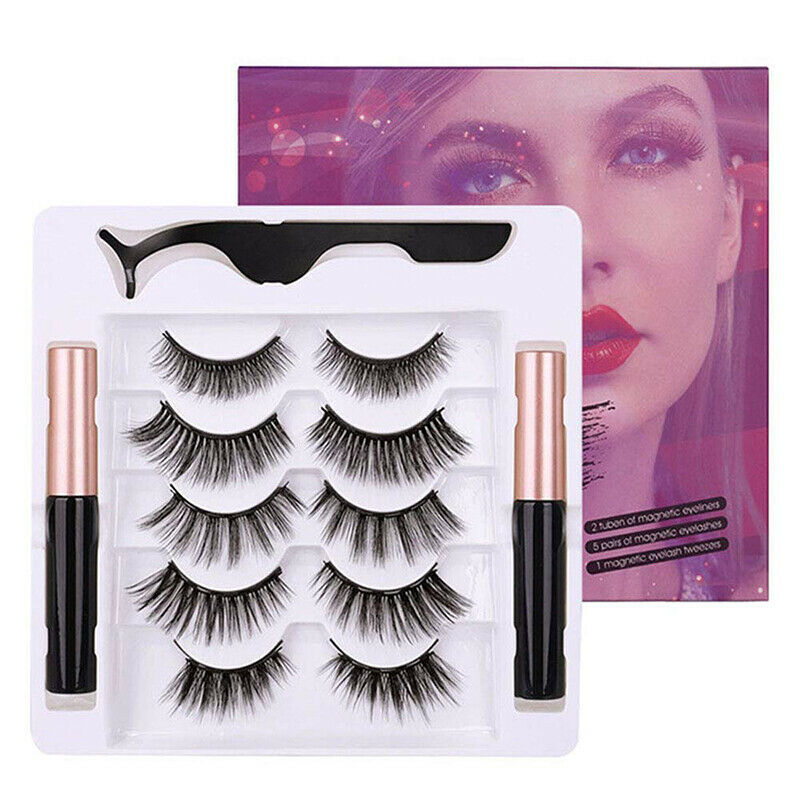 5 Pairs False Magnetic Eyelashes Set